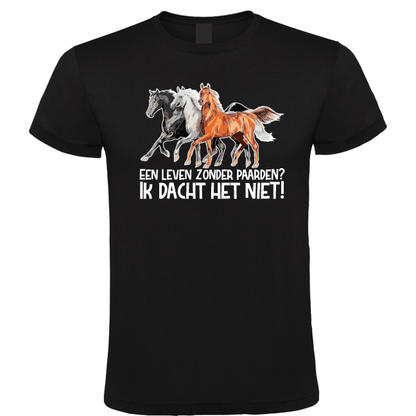 Een Leven Zonder Paarden? - Heren T-Shirt / S